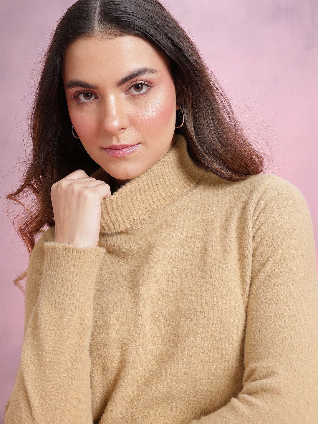 DressBerry Turtle Neck Fuzzy Sweater