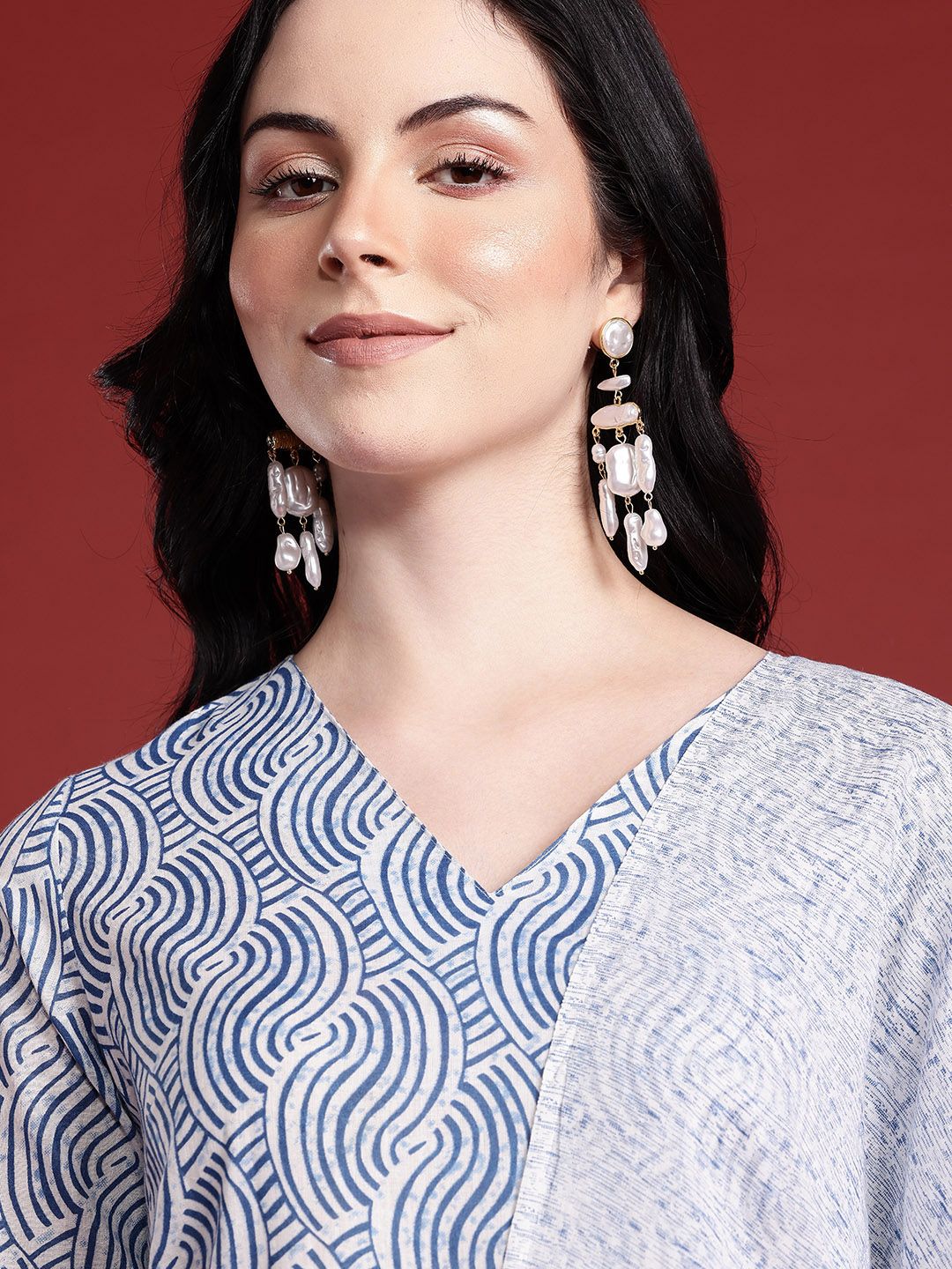 Anouk Printed Pure Cotton Kurta with Trousers & Dupatta