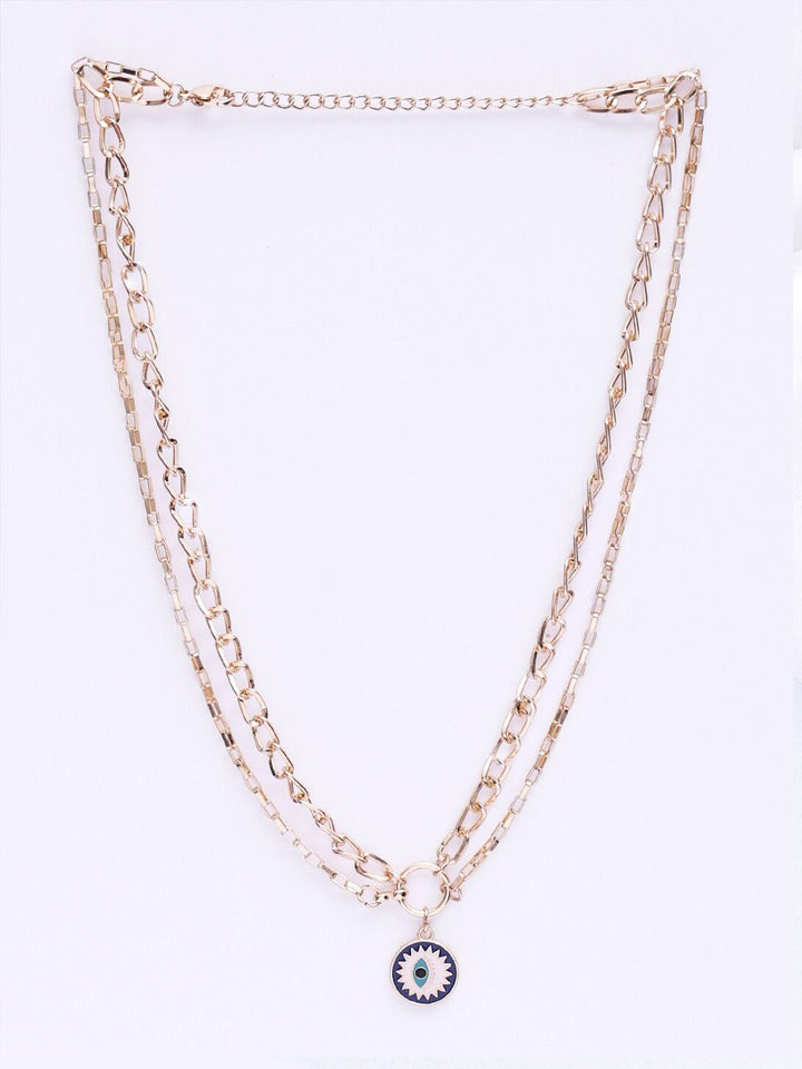 VOGUE PANASH Gold-Plated Evil Eye Layered Necklace and Chain