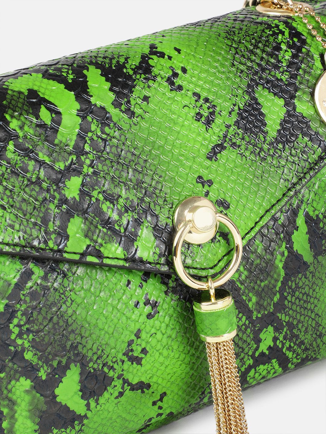 DressBerry Animal Printed Tasselled Structured Sling Bag