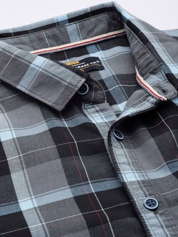 The Indian Garage Co Men Tartan Checked Casual Shirt