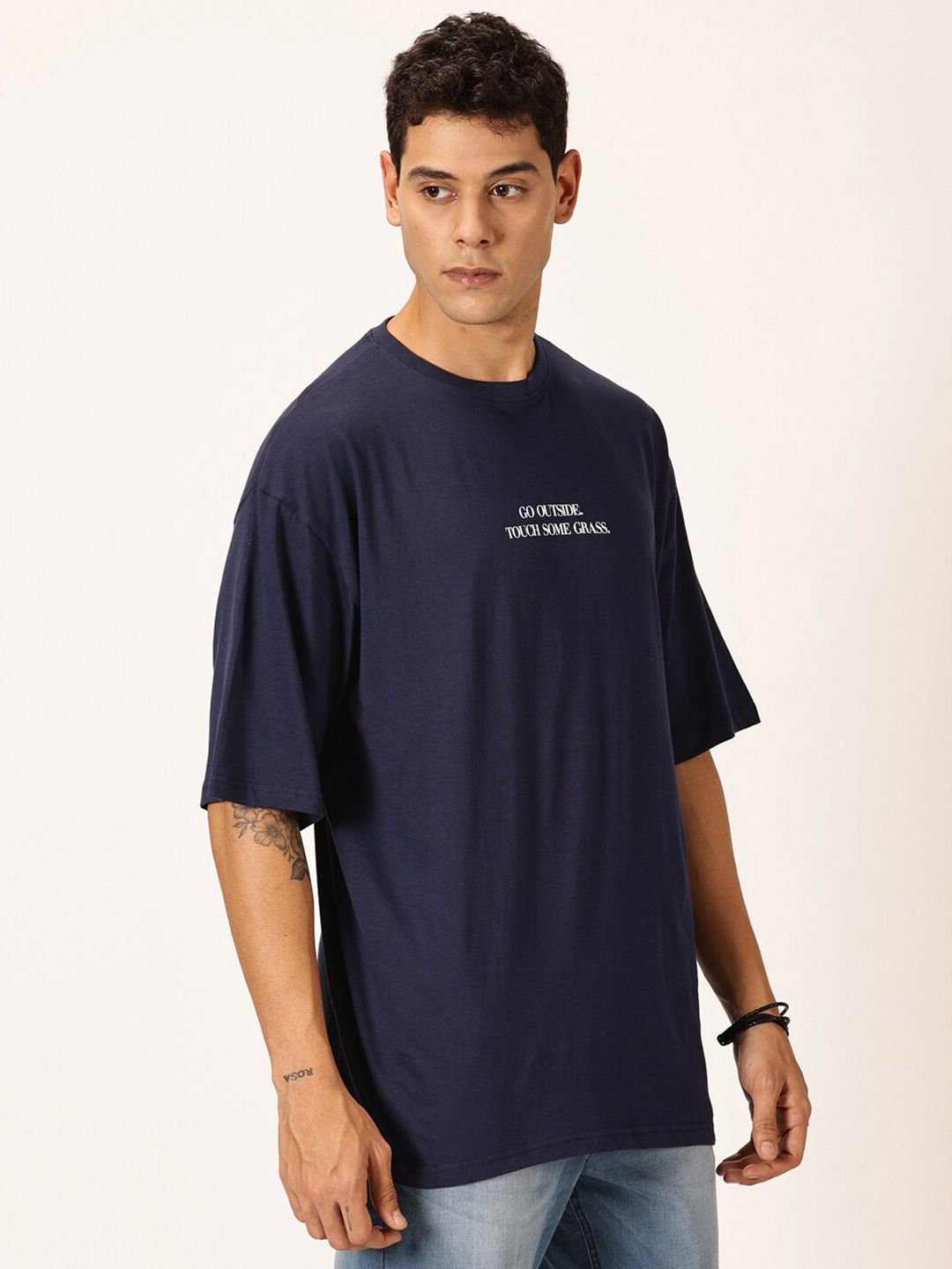 Thomas Scott Round Neck Typography Printed Cotton Oversized T-shirt