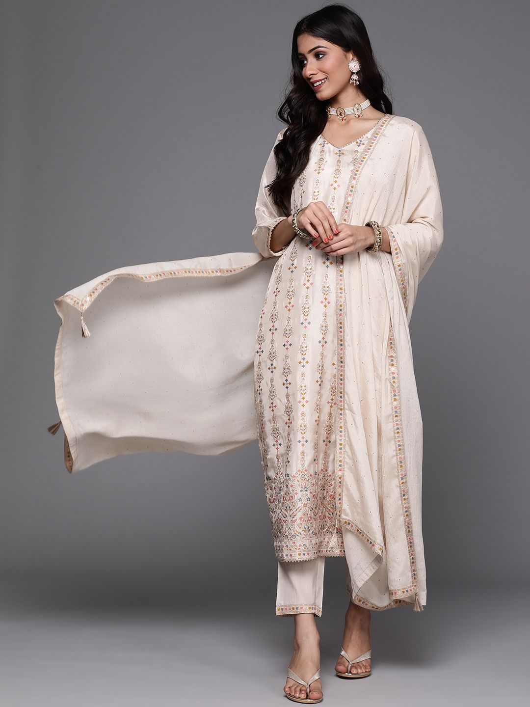 Libas Women Ethnic Motifs Regular Kurta with Trousers & Dupatta