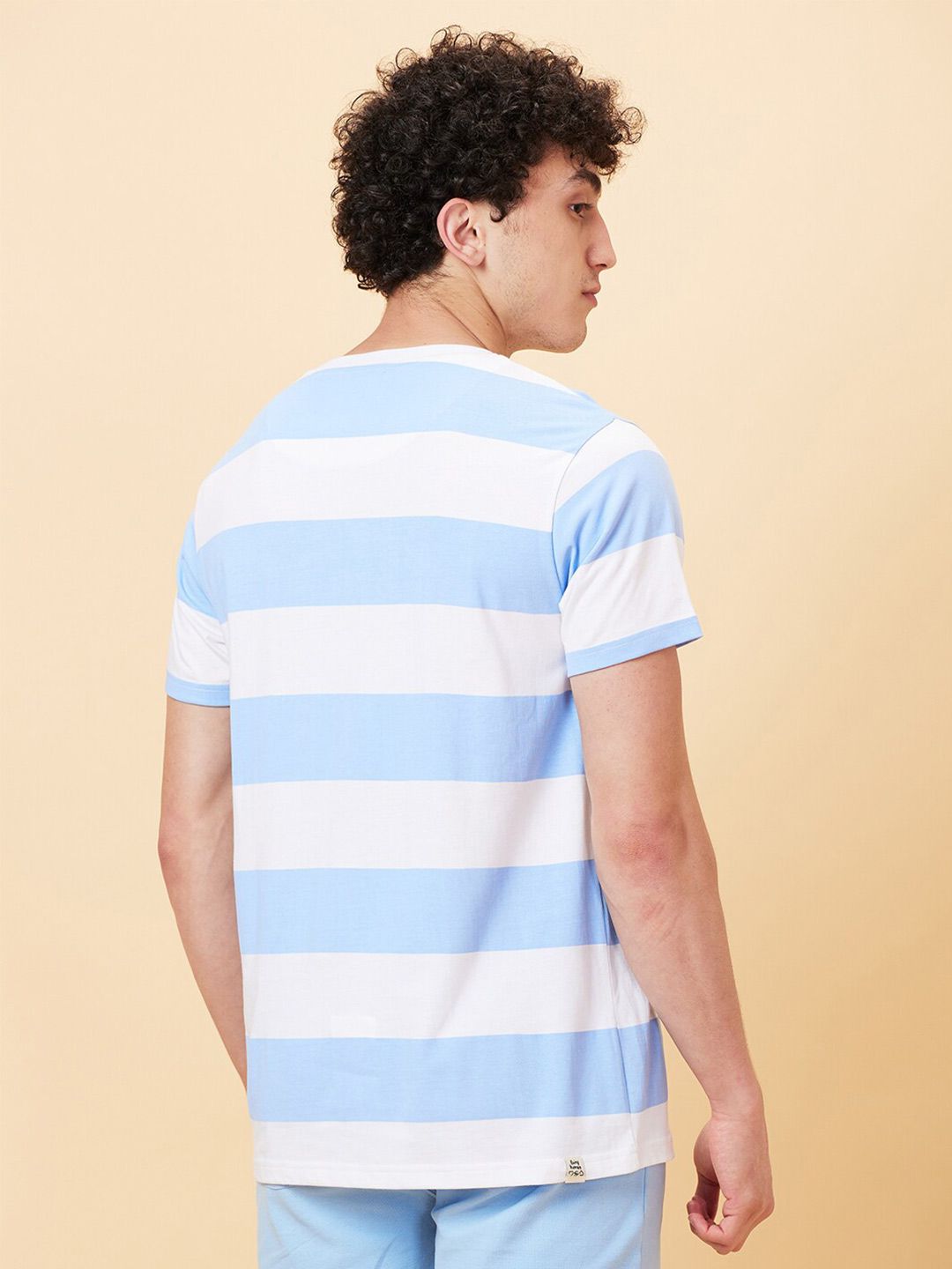 Being Human Striped Round Neck Pure Cotton Casual T-shirt