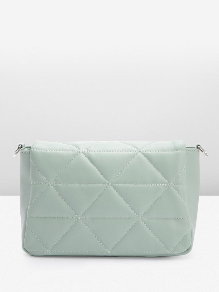 Lino Perros Geometric Textured Structured Sling Bag with Quilted Detail
