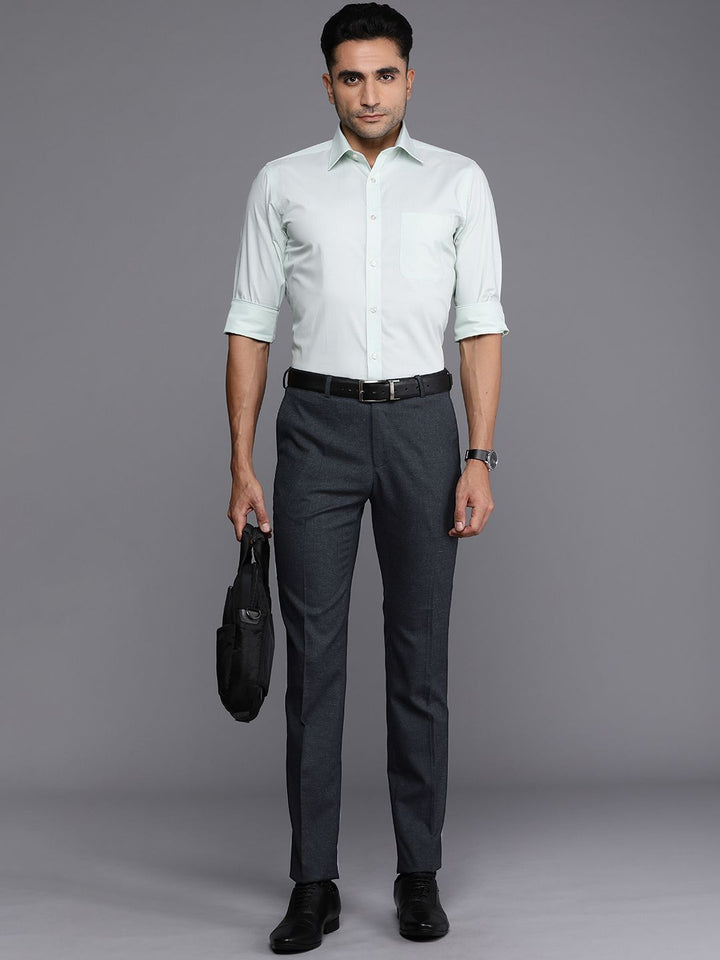 Raymond Men Checked Slim Fit Formal Trousers