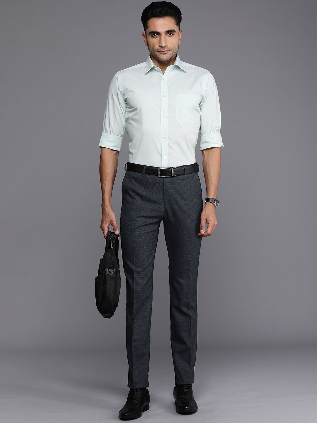 Raymond Men Checked Slim Fit Formal Trousers