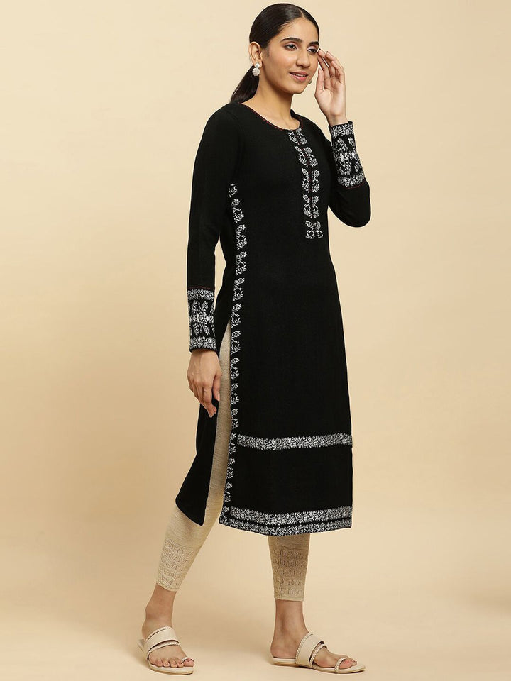 W Embroidered Regular Acrylic Kurta with Trousers