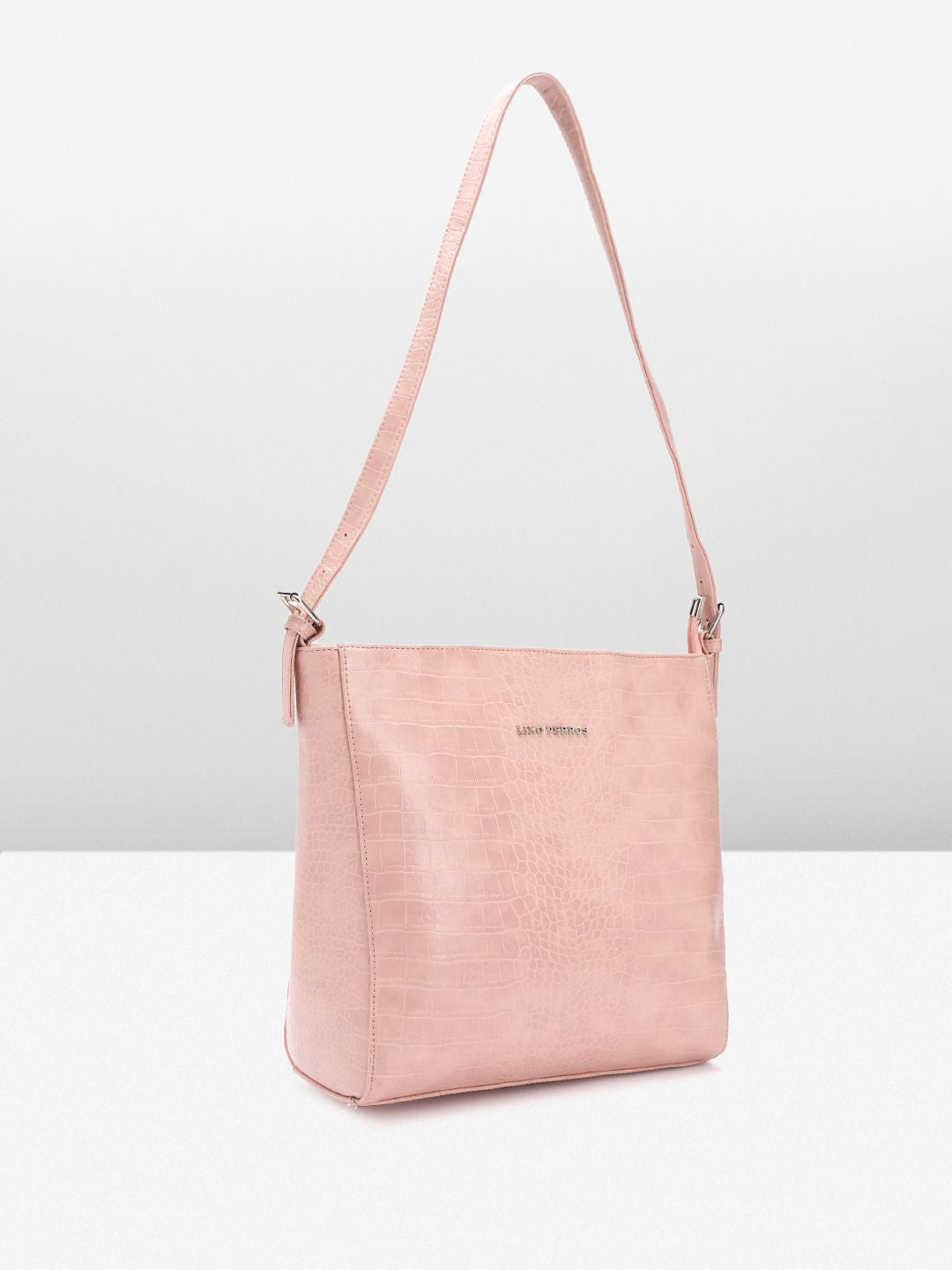 Lino Perros Women Croc Textured Structured Shoulder Bag