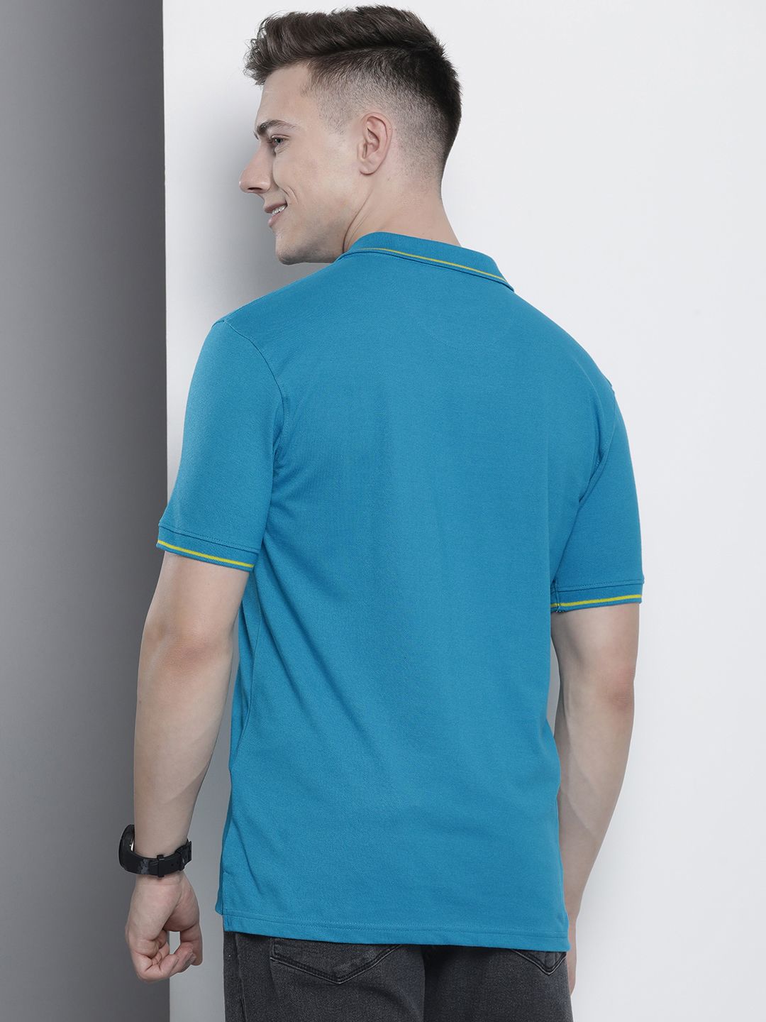 The Indian Garage Co Men Solid Polo Collar T-shirt