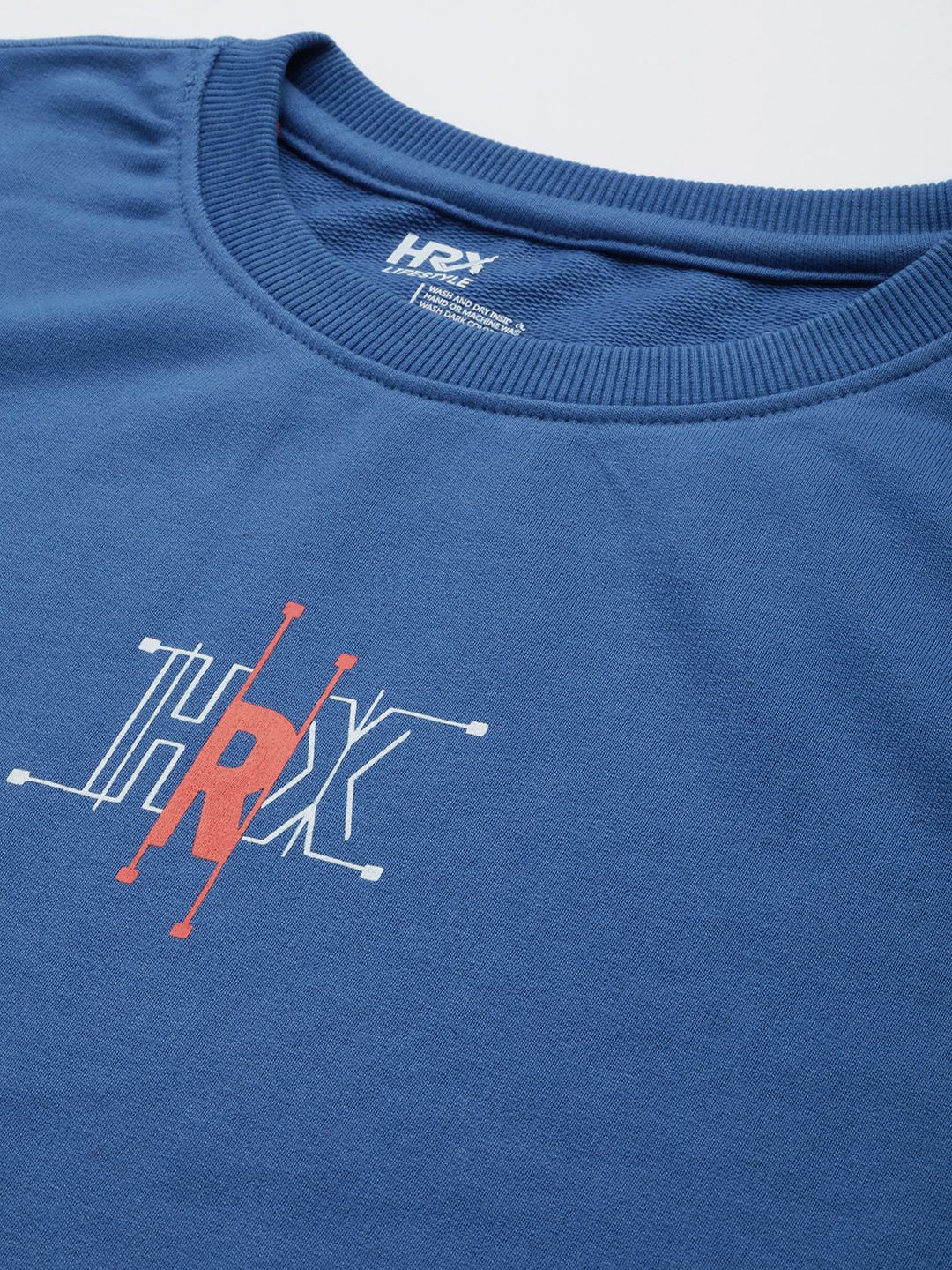 HRX by Hrithik Roshan Men Blue Printed Sweatshirt