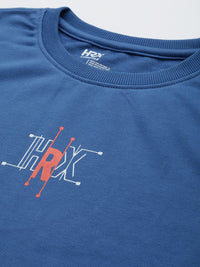 HRX by Hrithik Roshan Men Blue Printed Sweatshirt