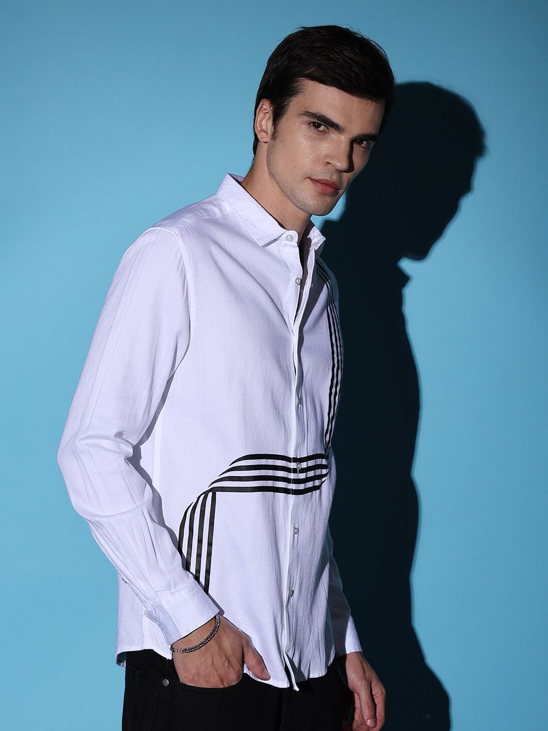 The Indian Garage Co Men Slim Fit Striped Cotton Casual Shirt