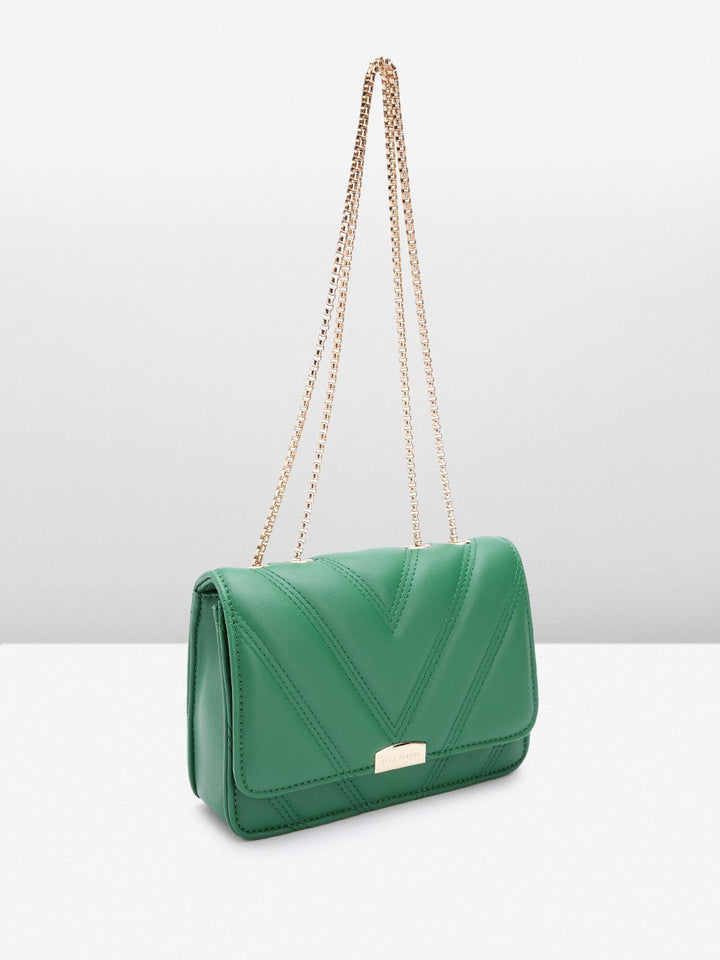 Lino Perros Textured Structured Sling Bag with Quilted Detail