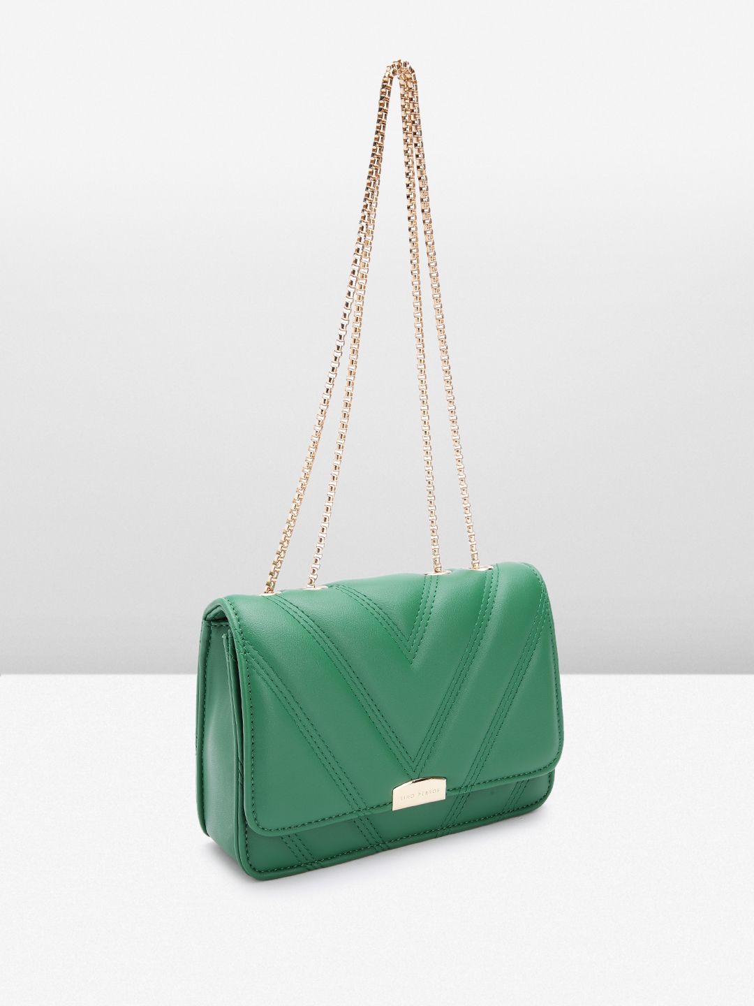 Lino Perros Textured Structured Sling Bag with Quilted Detail