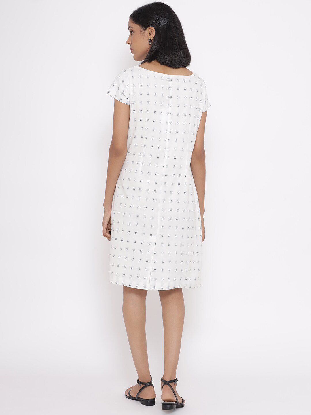 W Women White Geometric Printed Sheath Dress