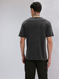 HRX by Hrithik Roshan Solid Drop-Shoulder Sleeves Pure Cotton Lifestyle T-shirt