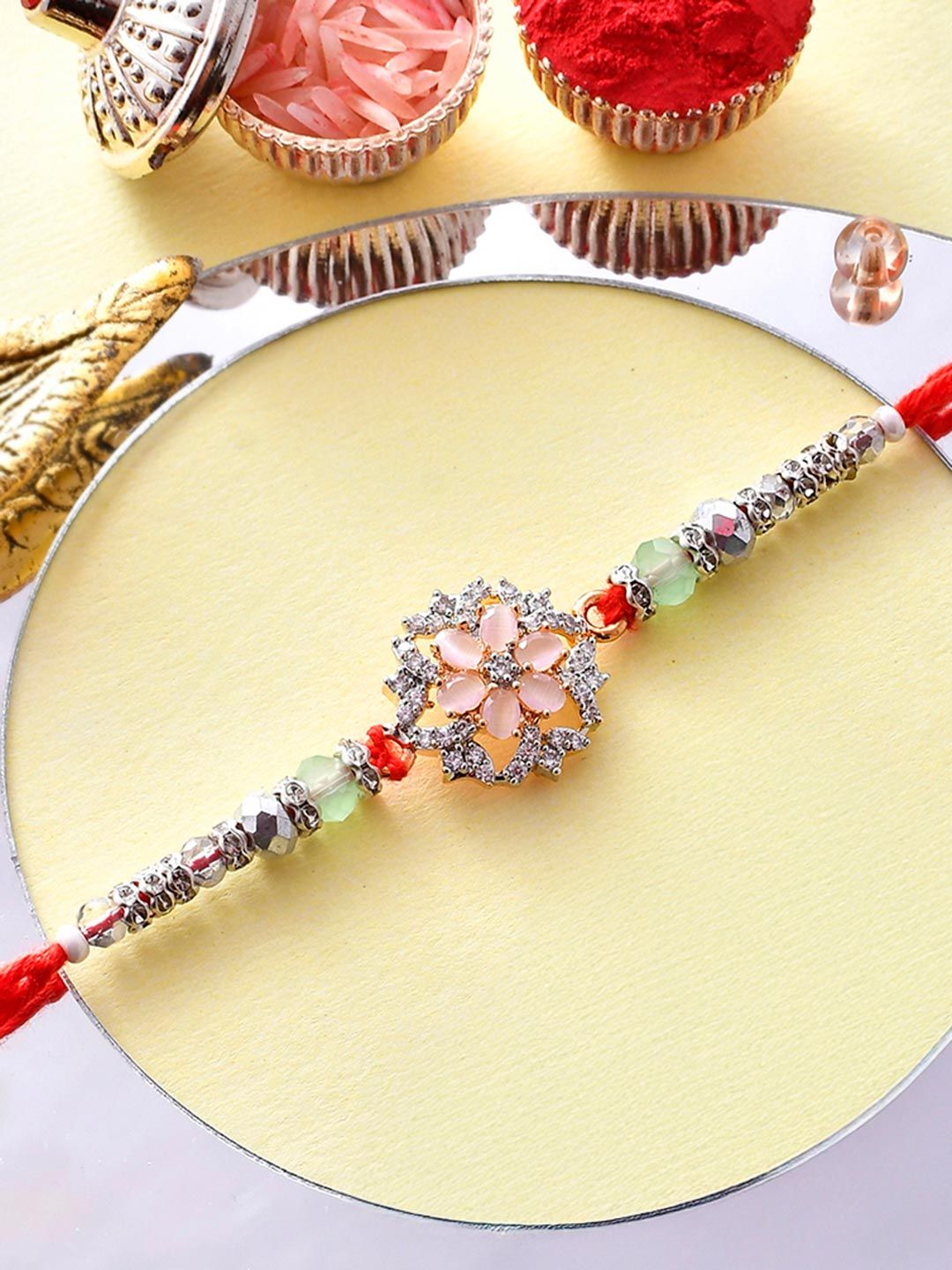 Voylla Men Bejeweled Red Benang Rakhi