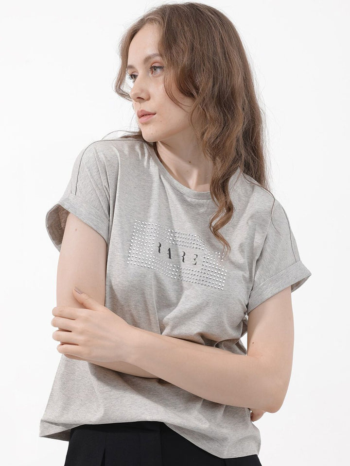 RAREISM Women Solid Extended Sleeves T-shirt