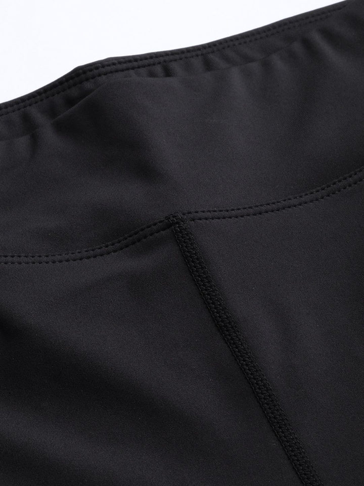 HRX By Hrithik Roshan Women Black Colourblock Skinny Rapid-Dry Anti-Static Training Tights