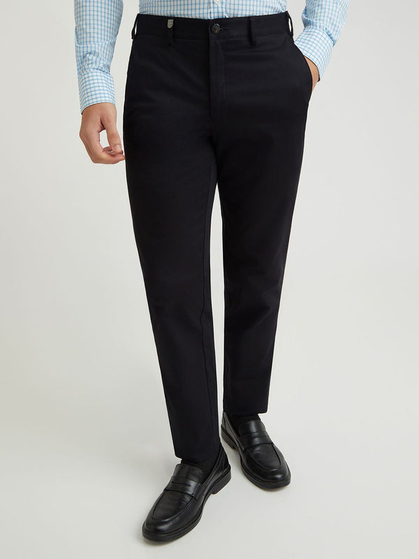 Park Avenue Men Black Slim Fit Trousers