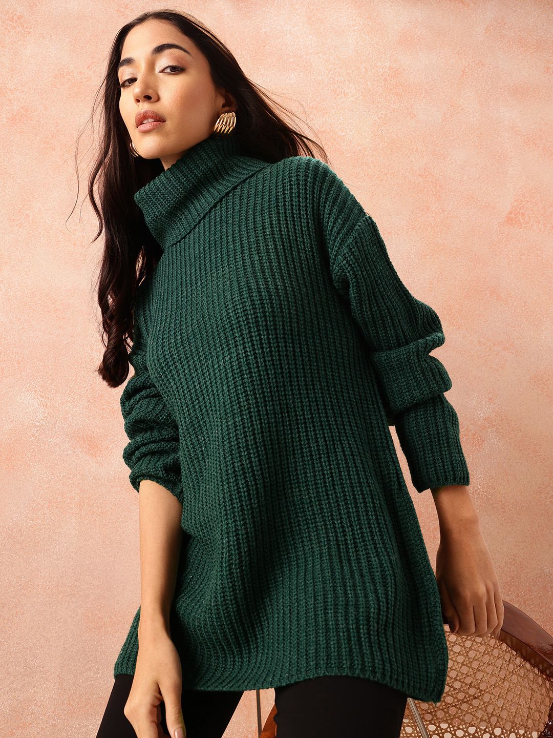 all about you Ribbed Longline Pullover
