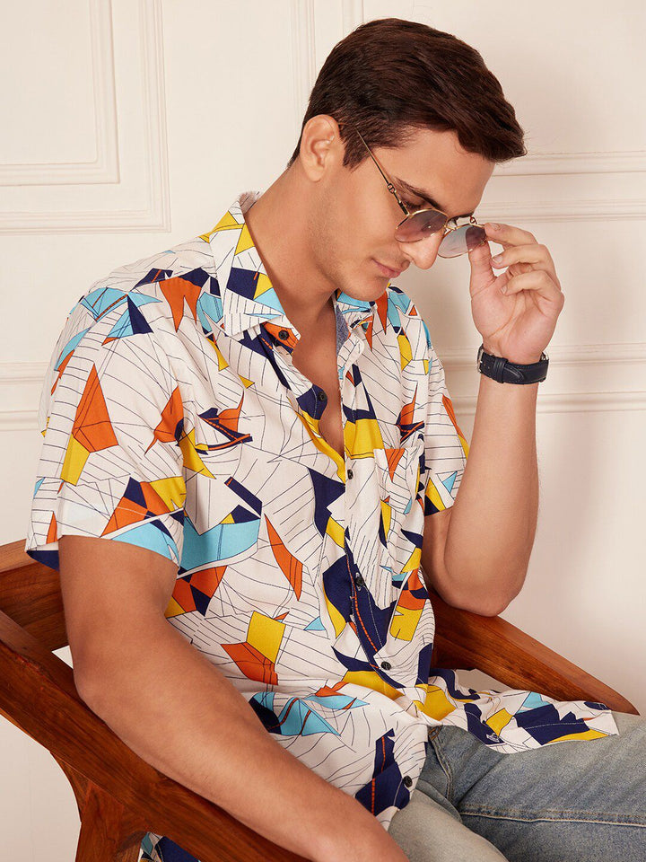 DENNISON  Smart Block Printed Casual Shirt