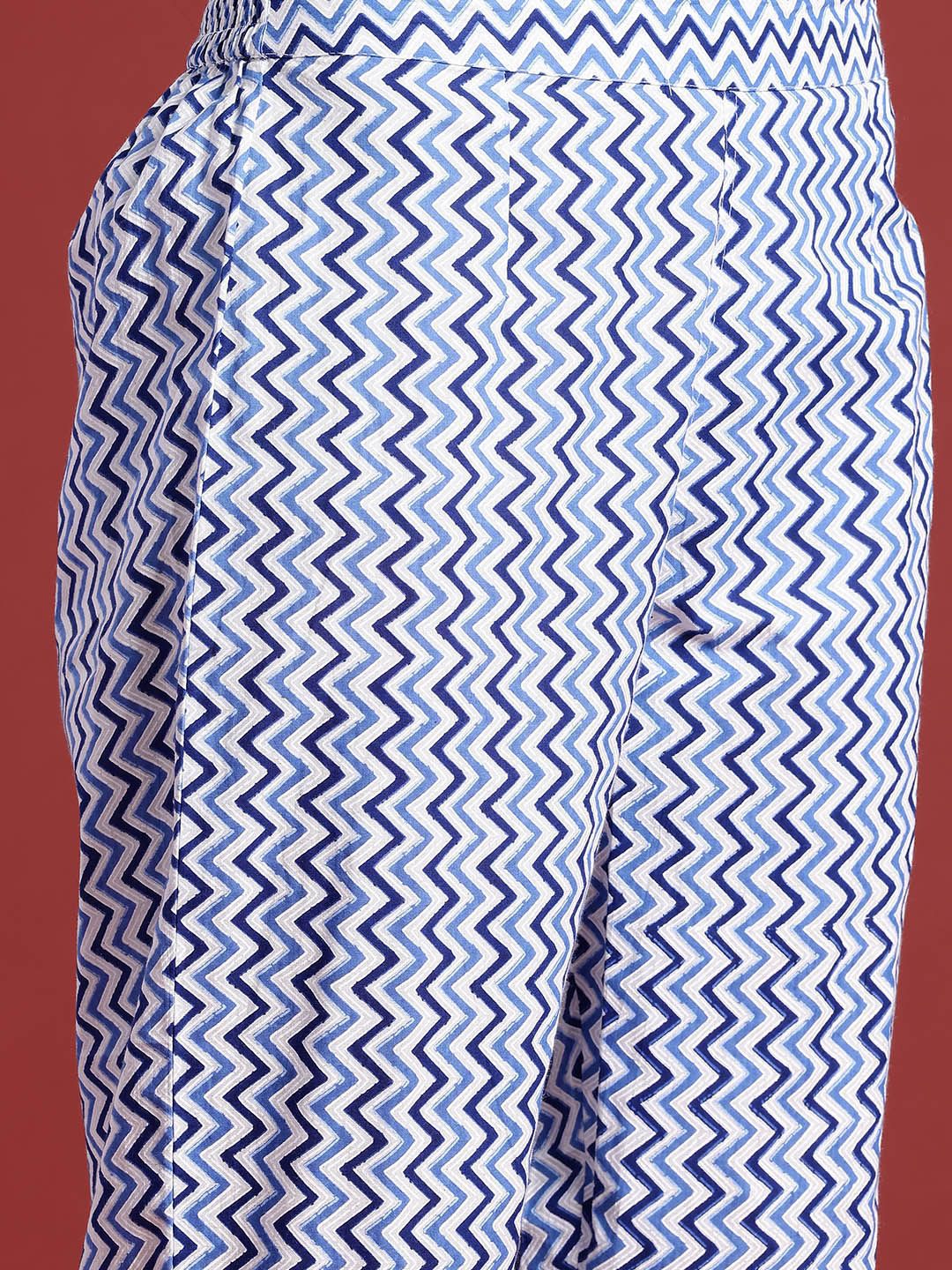 Anouk Paisley Printed Regular Thread Work Pure Cotton Kurta With Trousers & Dupatta