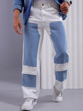 The Indian Garage Co Men Relaxed Fit Clean Look Colourblocked Cargos Jeans