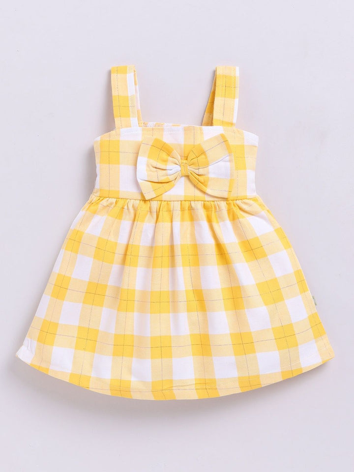 Moms Love Infant Girls Cotton Checked Fit & Flare Dress