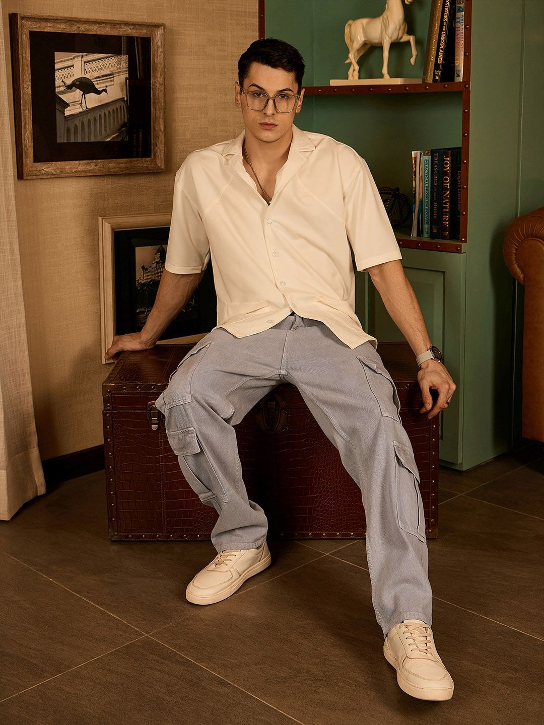 DENNISON Korean Baggy Fit Cargo Jeans