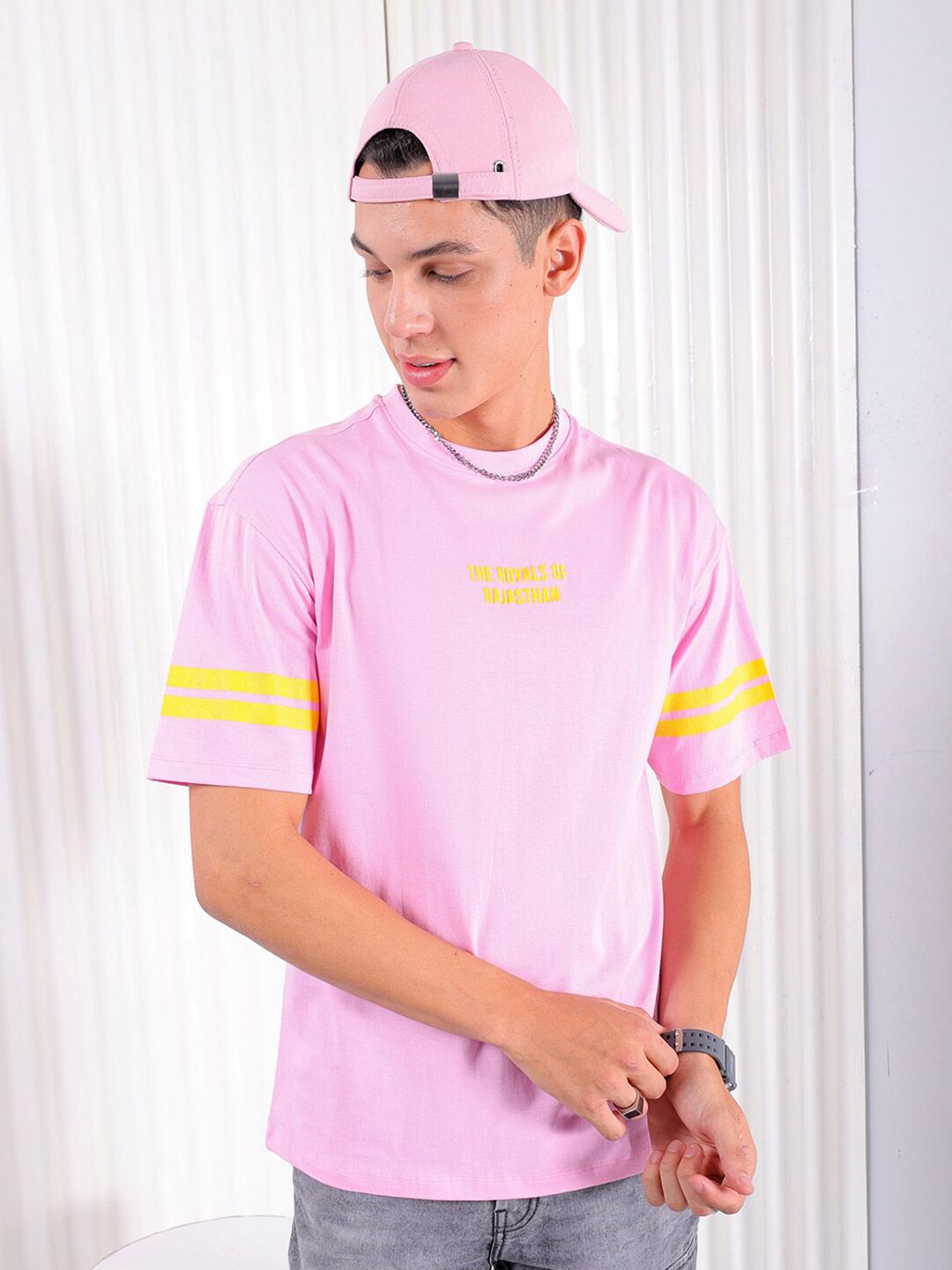 The Indian Garage Co Typography Printed Pure Cotton Boxy T-shirt