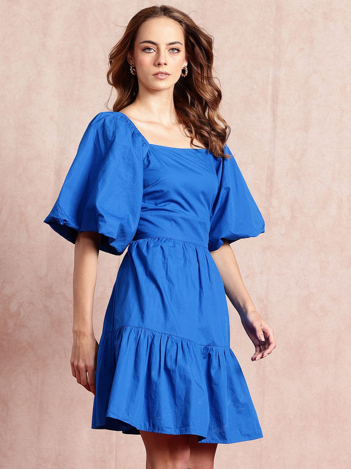 all about you Puff Sleeve Fit & Flare Dress