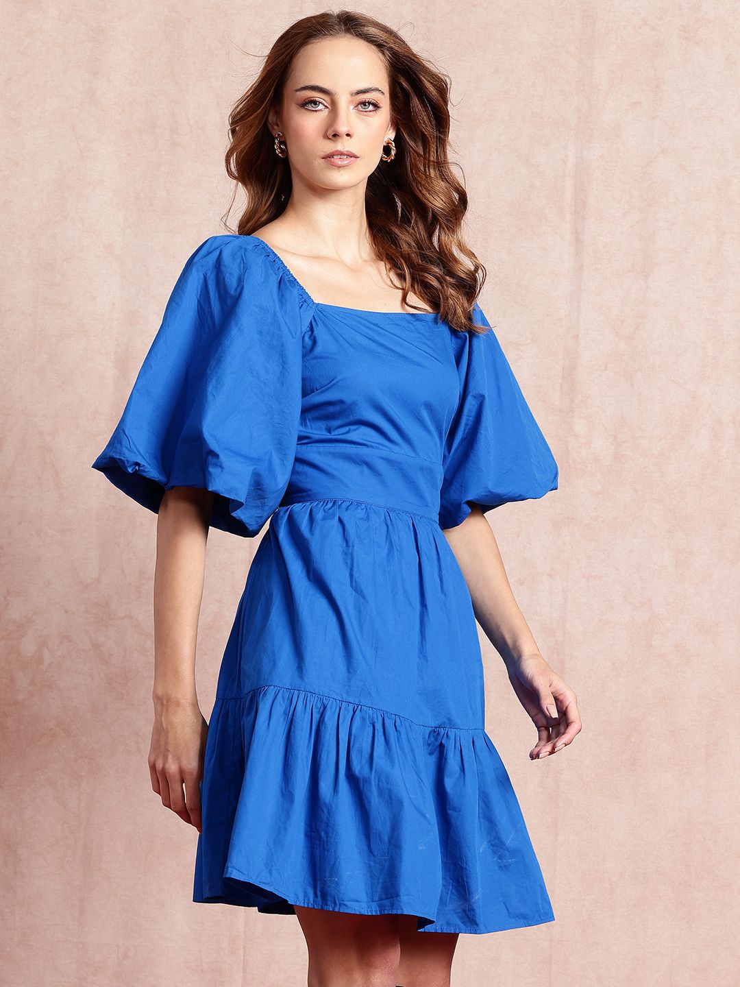 all about you Puff Sleeve Fit & Flare Dress