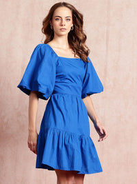 all about you Puff Sleeve Fit & Flare Dress