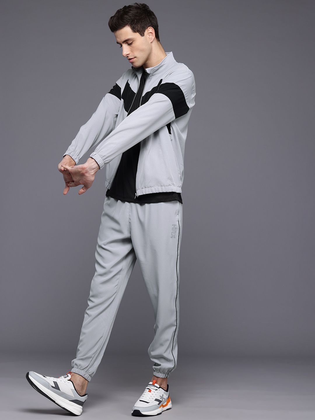 HRX by Hrithik Roshan Striped Rapid-Dry Running Tracksuit