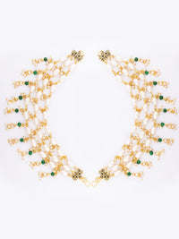 PANASH Gold-Plated Pearls Beaded Contemporary Ear Chain