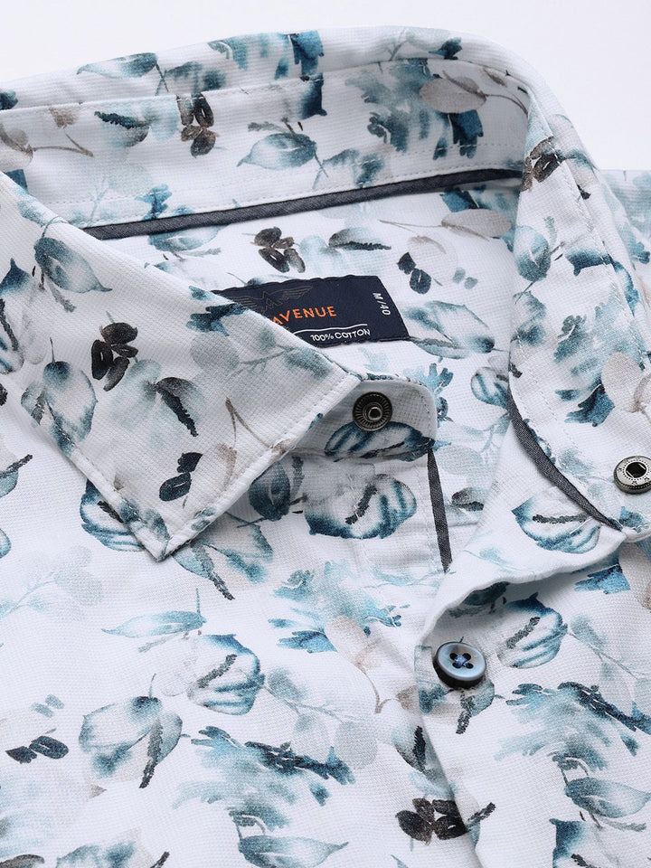 Park Avenue Pure Cotton Slim Fit Floral Printed Shirt