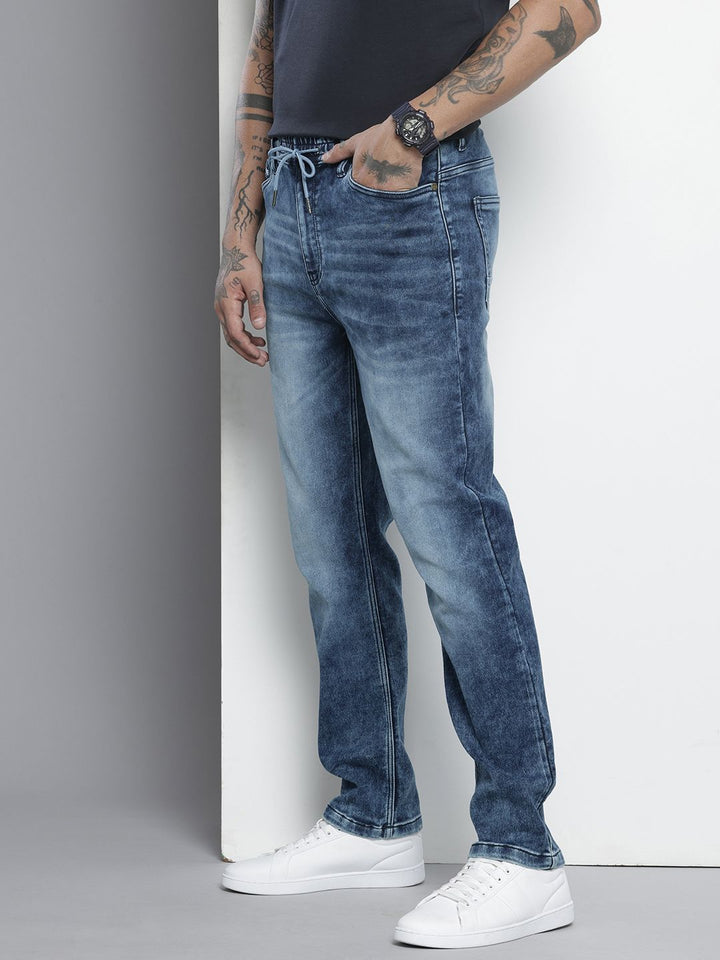 The Indian Garage Co Men Heavy Fade Stretchable Jeans