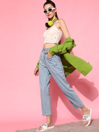 STREET 9 Women Blue Urban Straight Fit High-Rise Jeans