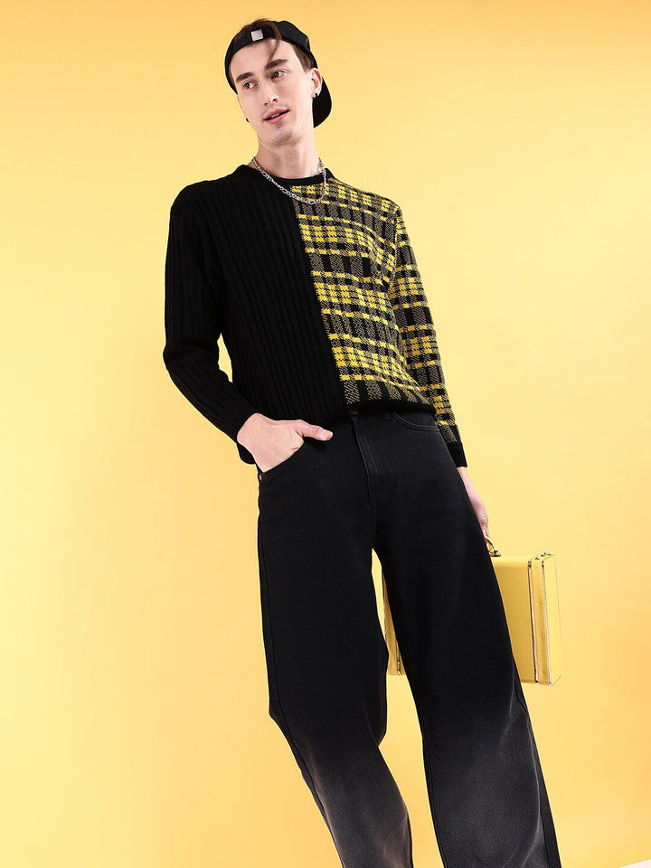 The Indian Garage Co Checked Acrylic Pullover