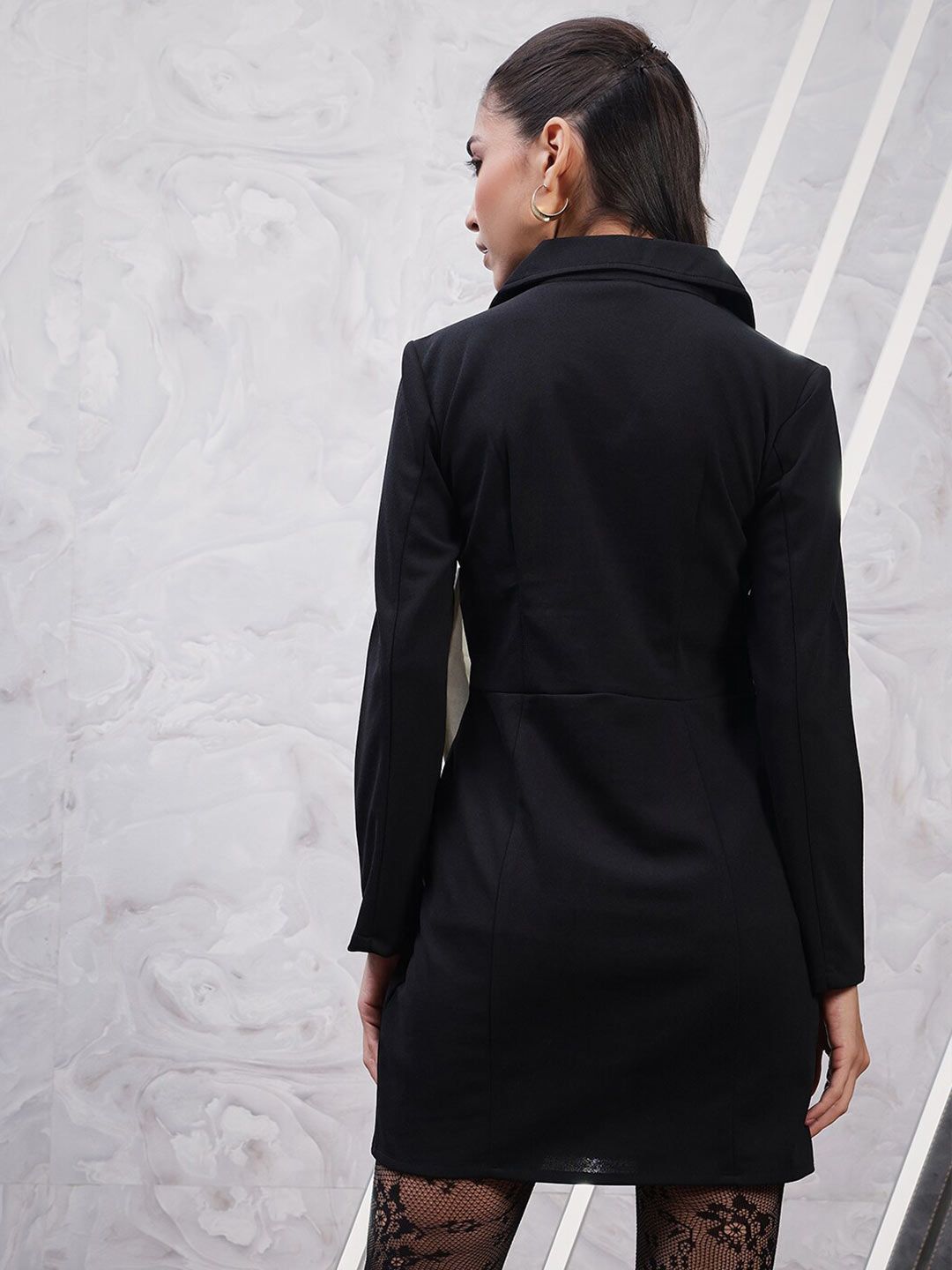 Athena Shirt Collar Long Sleeves Scuba Bow Detail Sheath Dress