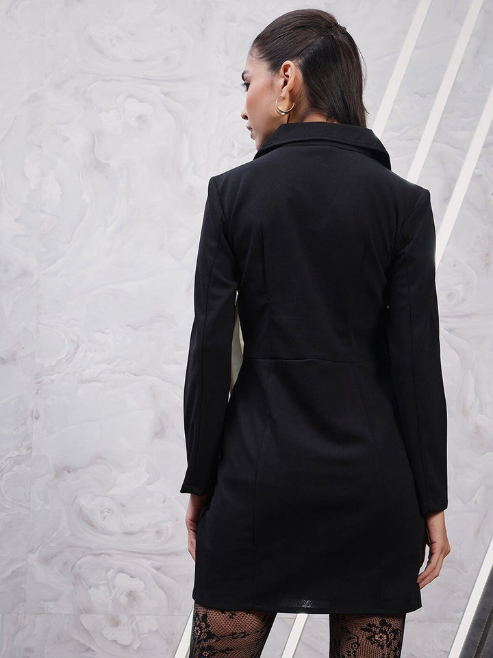 Athena Shirt Collar Long Sleeves Scuba Bow Detail Sheath Dress