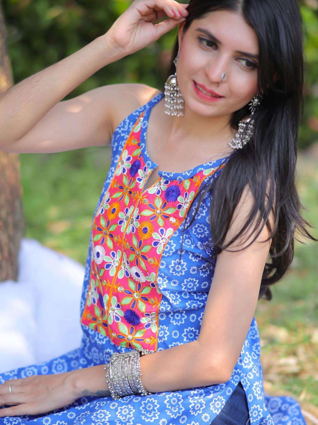 Kalini Wanita Kurta Bercetak Floral