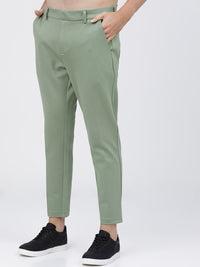 HIGHLANDER Men Green Solid Slim Fit Trousers