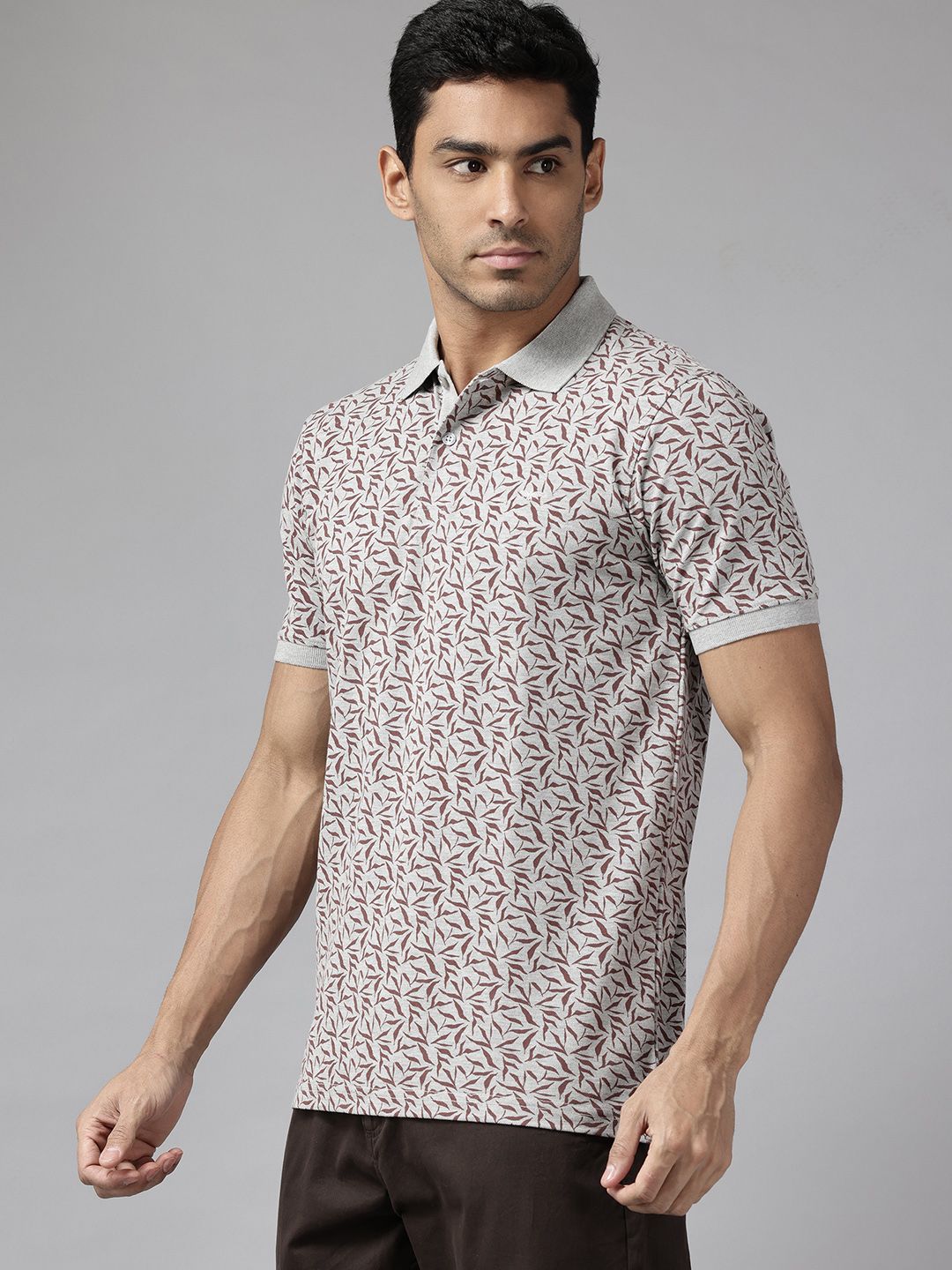 Park Avenue Floral Print Polo Collar T-shirt