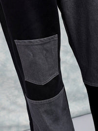 The Indian Garage Co Black Men Mid-Rise Relaxed Fit Colourblocked Jeans