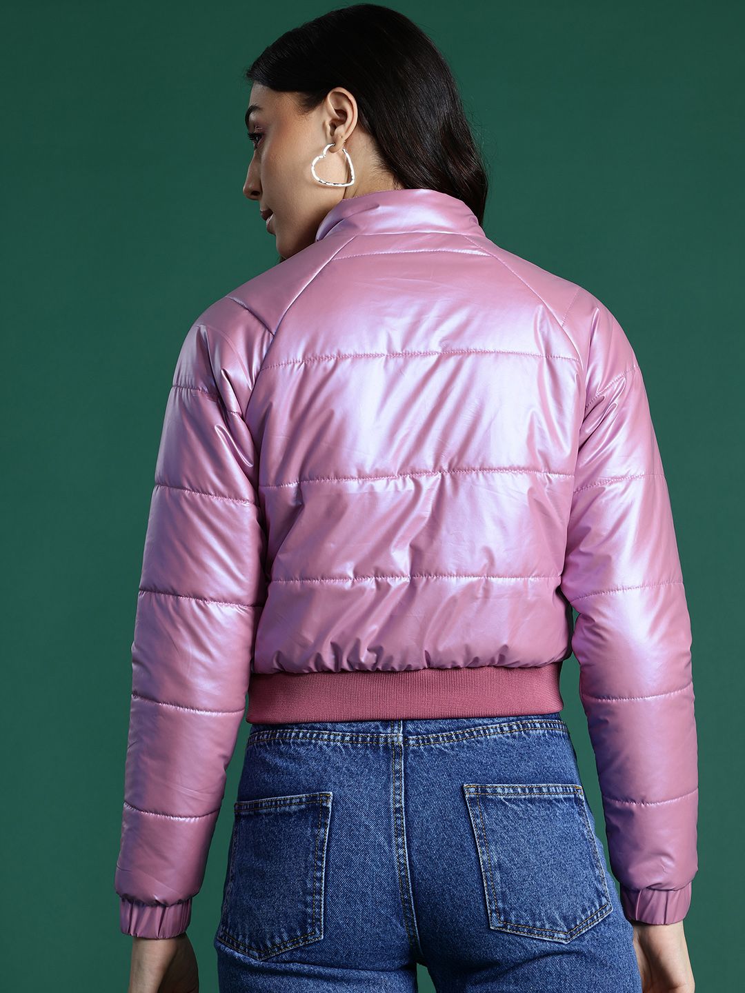 DressBerry Cropped Puffer Bomber Jacket