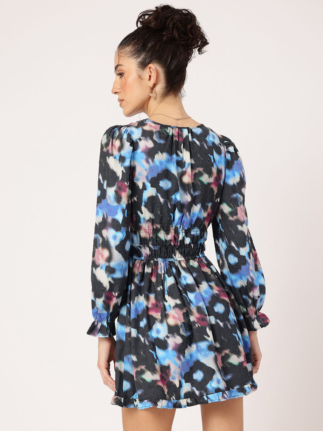 DressBerry Faded Dreams Dobby Weave Smocked A-Line Dress