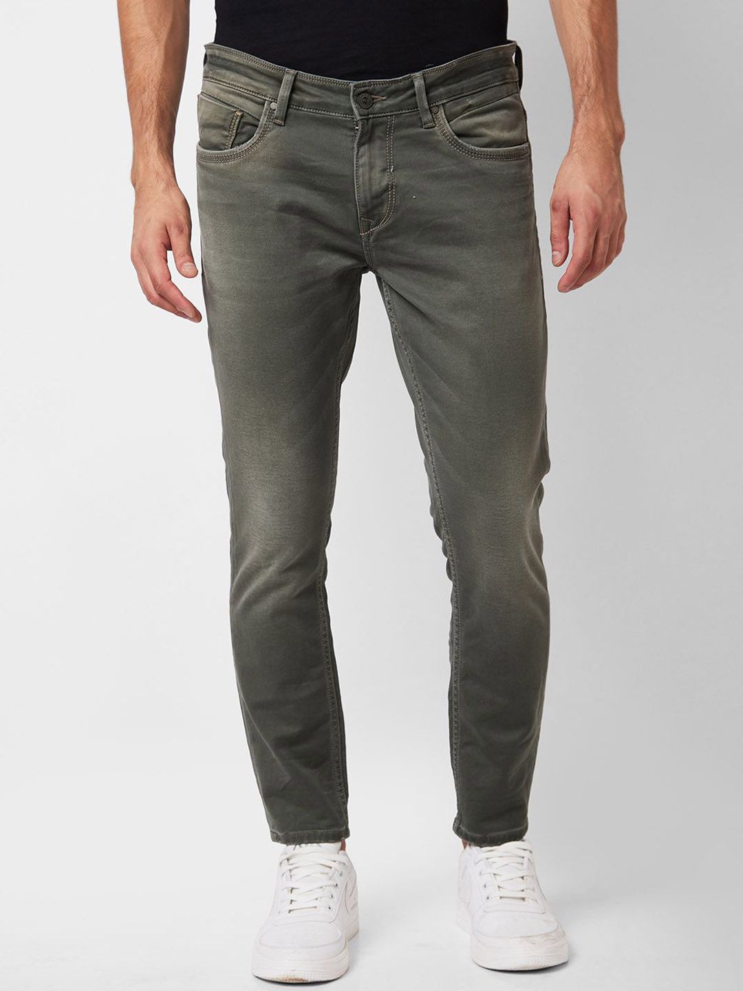 SPYKAR Men Mid-Rise Tapered Fit Clean Look Heavy Fade Jeans